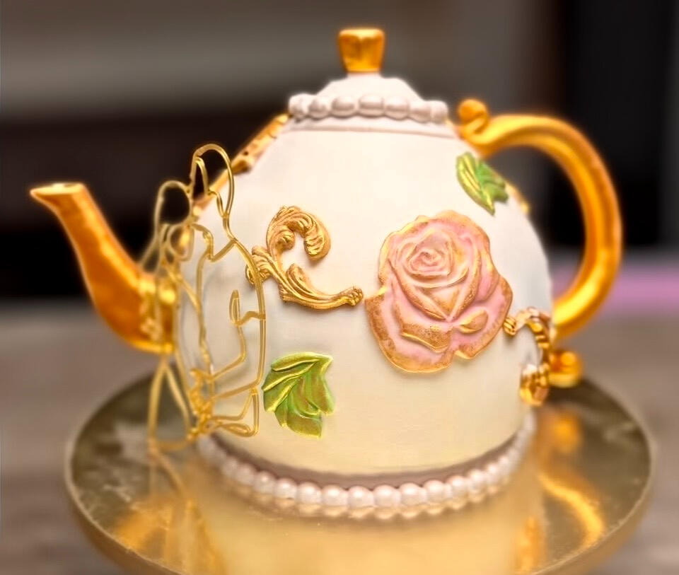 Tea Kettle Artisan Cake by Julia's Cake Shop CT